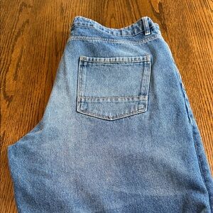 ASOS DESIGN Barrel Leg Jeans High Rise Raw Hem Structured Denim W36